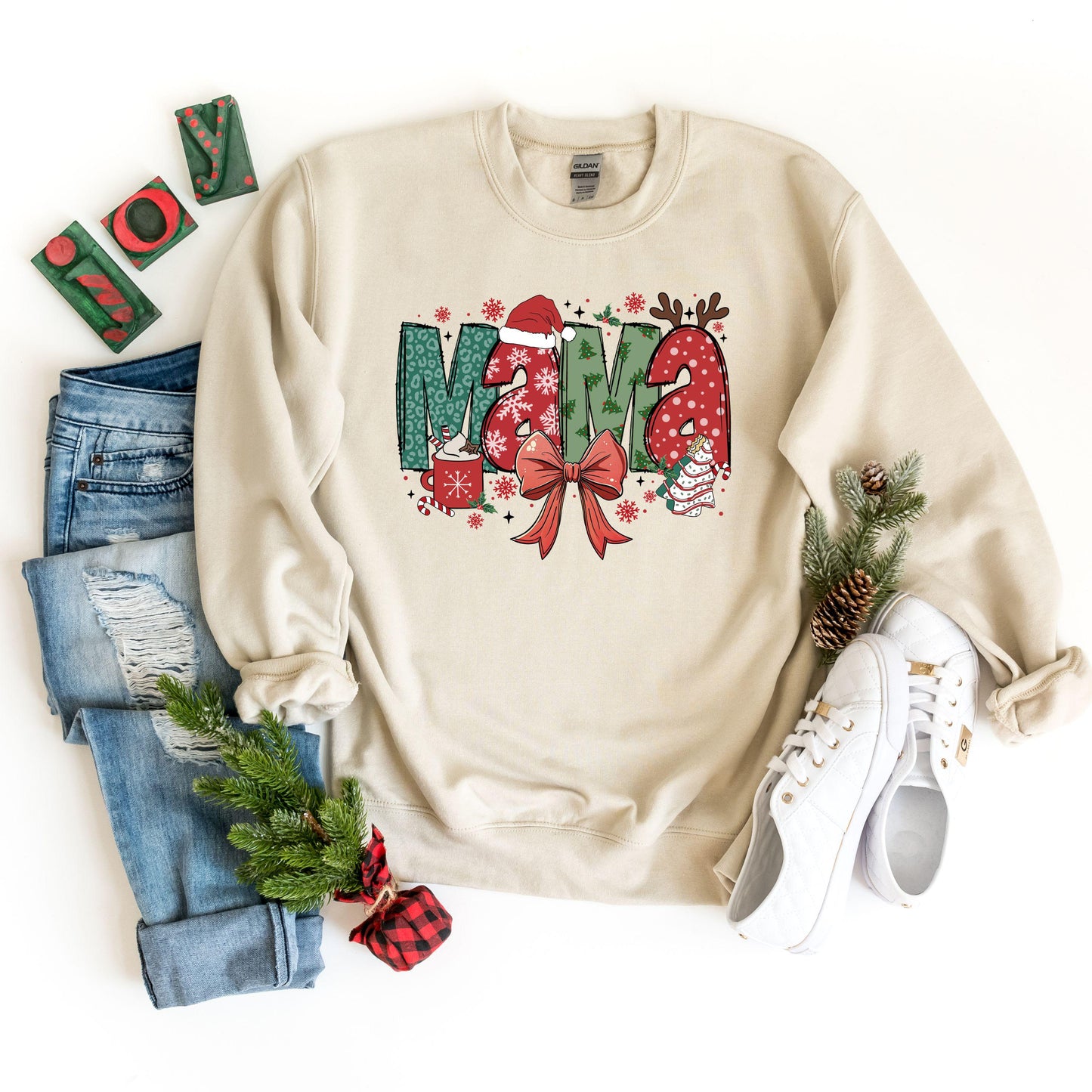 Mama Christmas Sweatshirt,Merry Christmas Sweatshirt, Christmas Sweatshirt, Christmas Gift For Mama, Mama Claus Sweatshirt, Cool Christmas