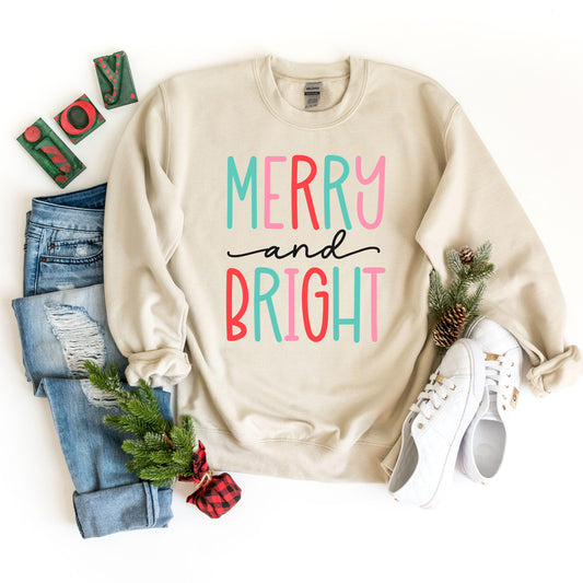 Merry and Bright Christmas Sweatshirt, Spread Christmas Cheer Hoodie, Women's Christmas Shirt, Festive Holiday Pullover, Happy Xmas Sweater