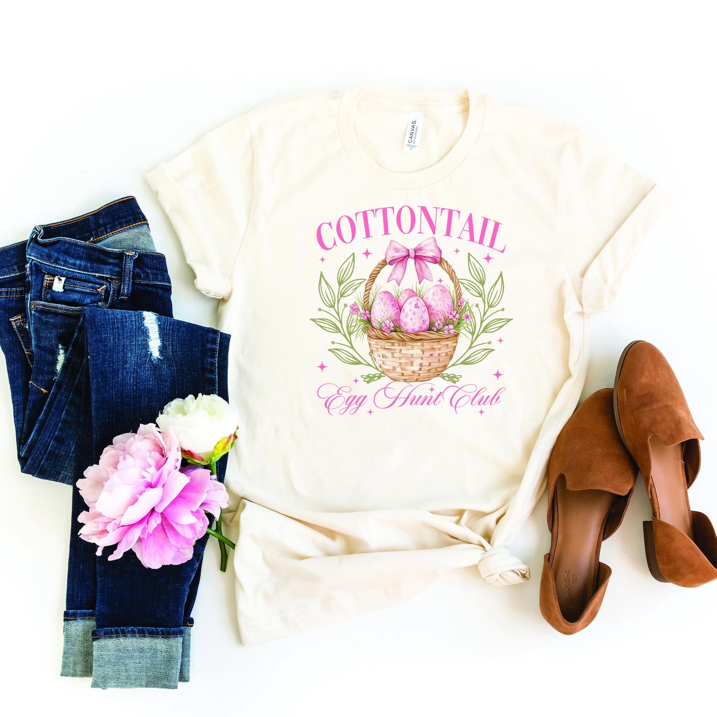 Cottontail Egg Hunt Club T-Shirt, Easter Egg Hunt Tee, Cute Easter Bunny Shirt, Easter Bunny Apparel, Cute Easter T-Shirt