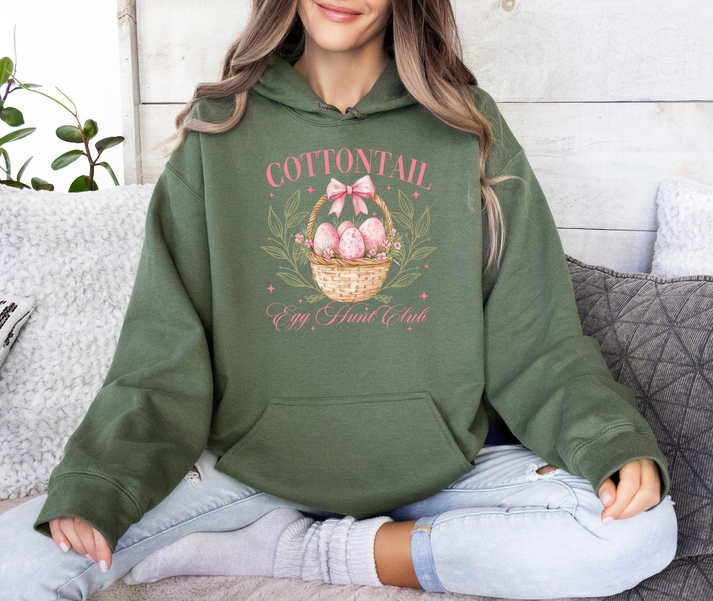 Cottontail Egg Hunt Club Sweatshirt, Cute Easter Bunny Sweater, Spring Hoodie, Cottontail Egg Hunt Club, Easter Bunny Outfit