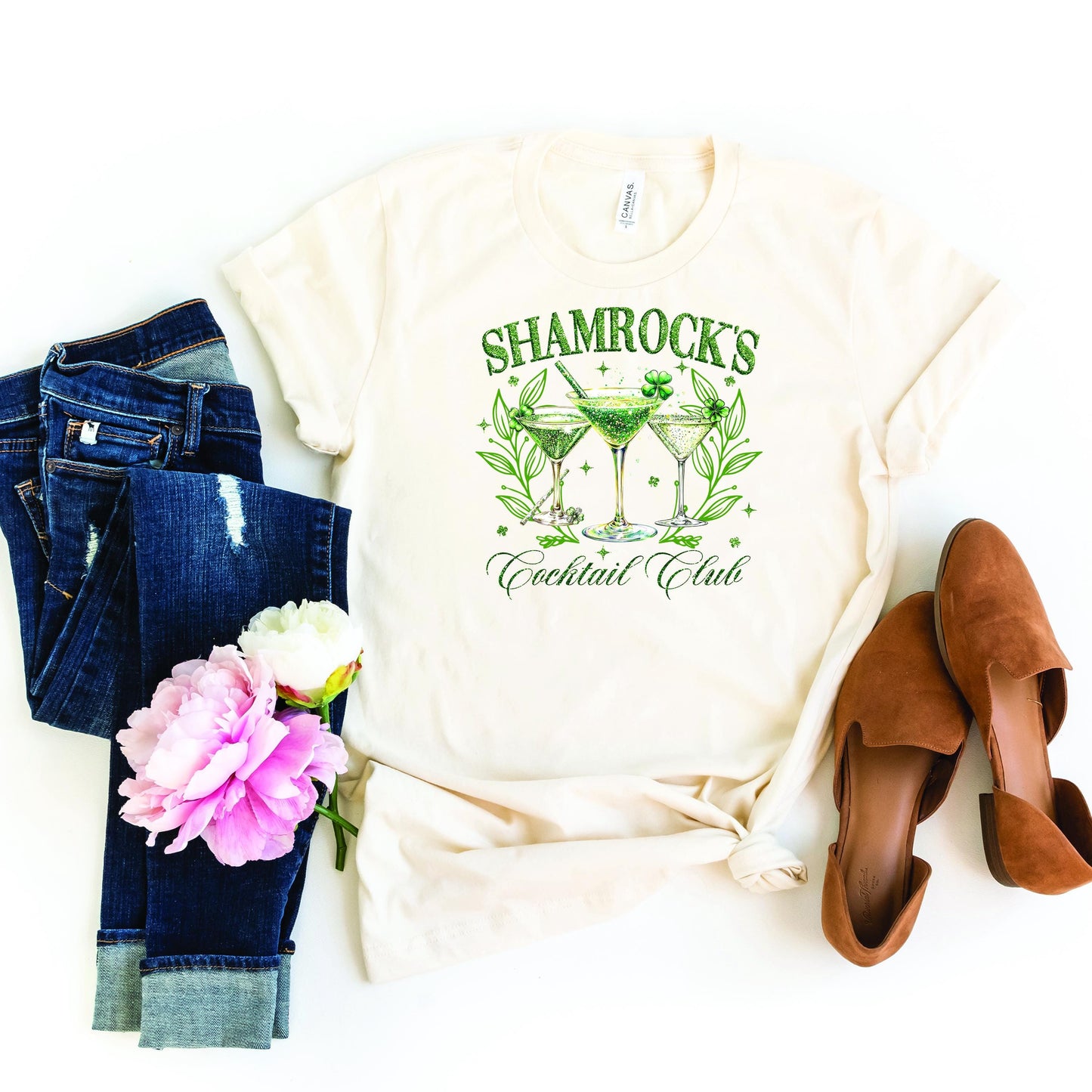 Shamrock's Cocktail Club T-Shirt, St Patricks Day Drinking Shirt, Irish Pub Tee, Green Shamrock Shirt, St Paddys Day Gift