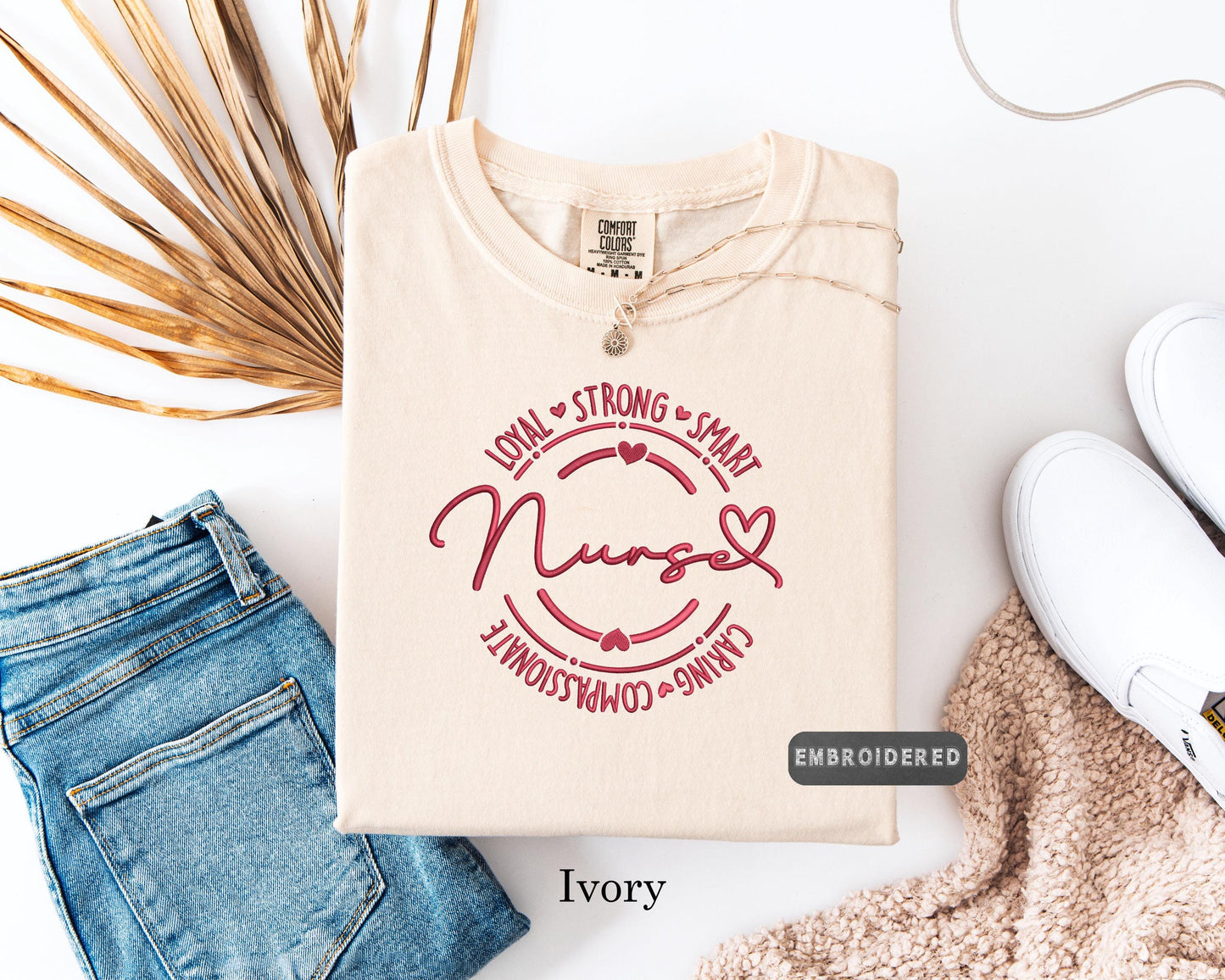 Nurse Embroidered Comfort Colors® T-Shirt, Nurse Embroidered T-Shirt, Nurse Gift, Healthcare Tee, Embroidered Design, Medical T-Shirt