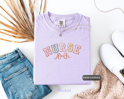 Nurse Embroidered Comfort Colors® T-Shirt – Perfect Gift for Nurses
