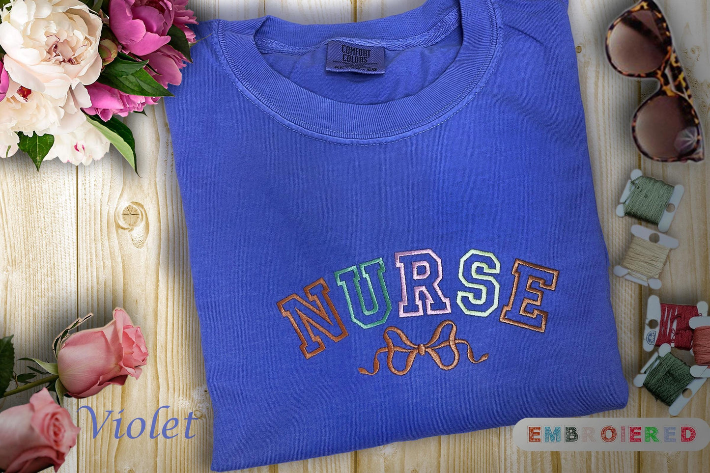 Nurse Embroidered Comfort Colors® T-Shirt – Perfect Gift for Nurses