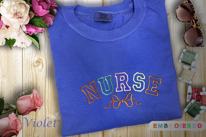 Nurse Embroidered Comfort Colors® T-Shirt – Perfect Gift for Nurses