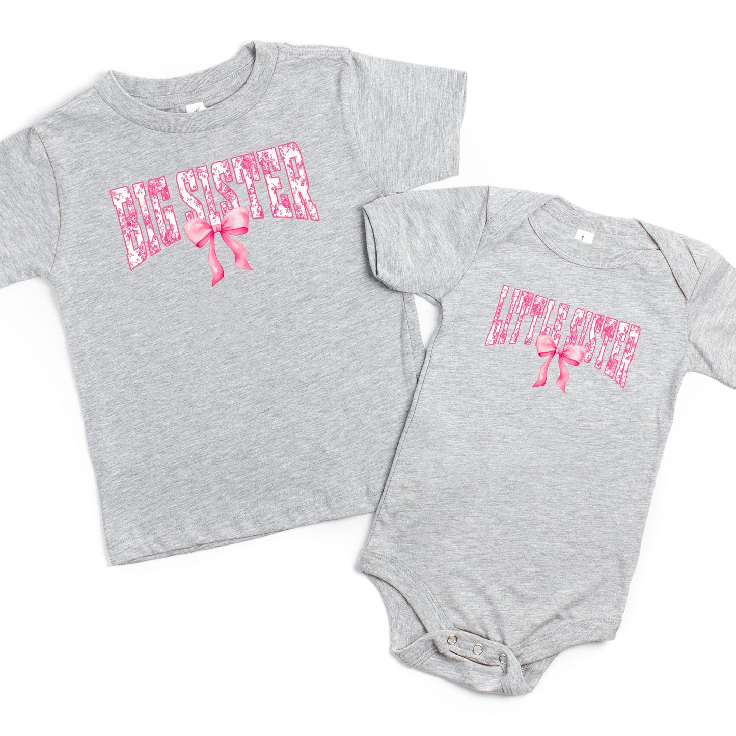 Big sister Coquette Bow Retro Toddler Shirt, Matching Sister Shirt,  Little sister Shirt, Pregnancy Announcement Shirt,Big Sis Lil Sis Shirt