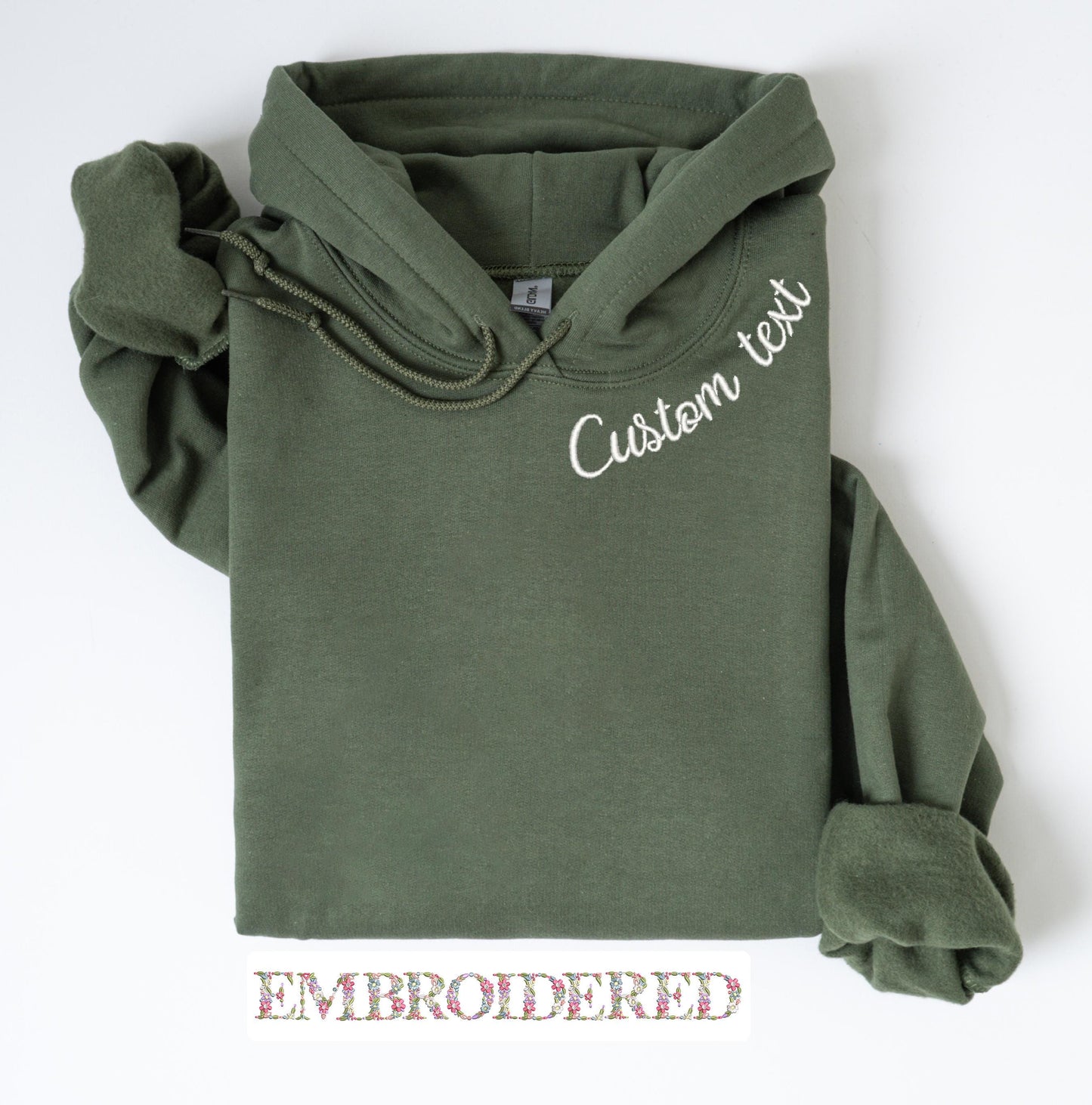 Custom Embroidered Sweatshirt – Personalized Gildan Crewneck or Hoodie – Custom Name Gift – Matching Set – Minimal Aesthetic Embroidery