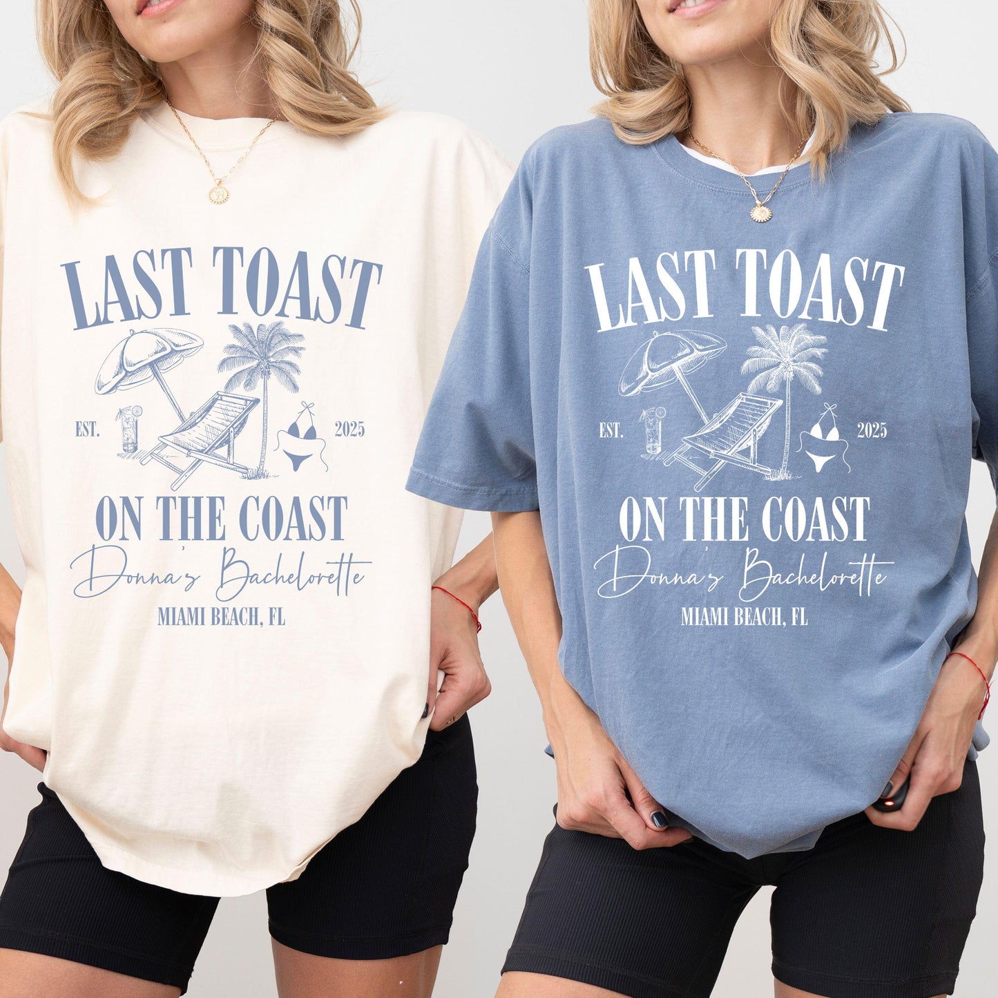 Custom Beach Bachelorette Party Shirts, Last Toast on the Coast,Custom Bachelorette Shirts,Personalized Luxury Bachelorette,Social Club Bach