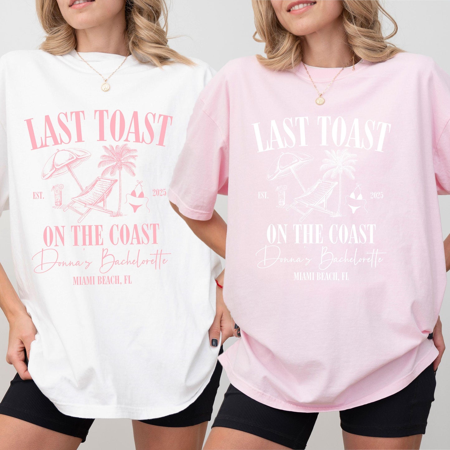 Custom Beach Bachelorette Party Shirts, Last Toast on the Coast,Custom Bachelorette Shirts,Personalized Luxury Bachelorette,Social Club Bach