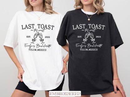 Custom Bachelorette Embroidered Comfort Colors Shirt | Wedding Favors | Bride Bridal Party Gifts | Personalized Charleston Social Club Gear