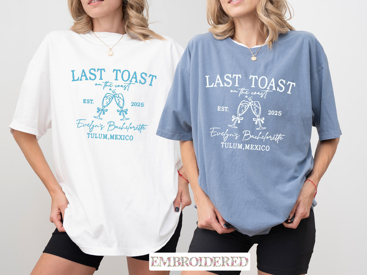 Custom Bachelorette Embroidered Comfort Colors Shirt | Wedding Favors | Bride Bridal Party Gifts | Personalized Charleston Social Club Gear