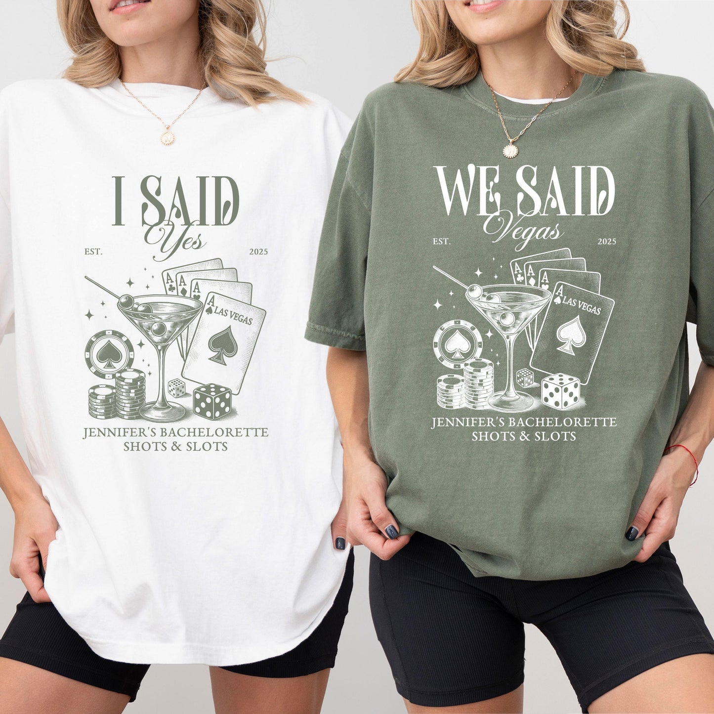 Vegas Bachelorette Shirt, Shots and Slots Bachelorette Party Tee, I Said Yes We Said Vegas Shirt, Custom Las Vegas Bride Shirts