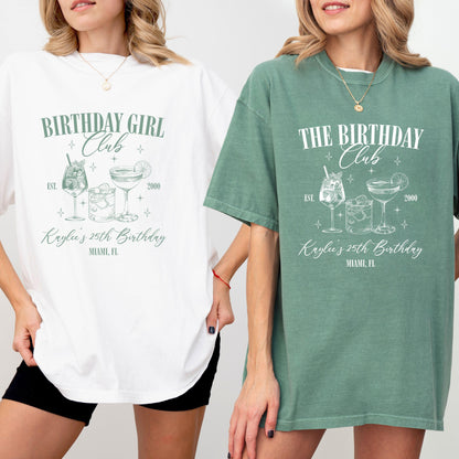 Comfort Colors Custom Birthday Shirt , Custom Cocktail Social Club, Birthday Party Matching Tshirts, Birthday Gift, Girls Trip Outfit