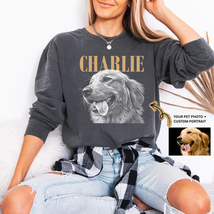 Custom Pet Portrait Sweatshirt from Photo