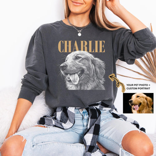 Custom Pet Portrait Sweatshirt from Photo