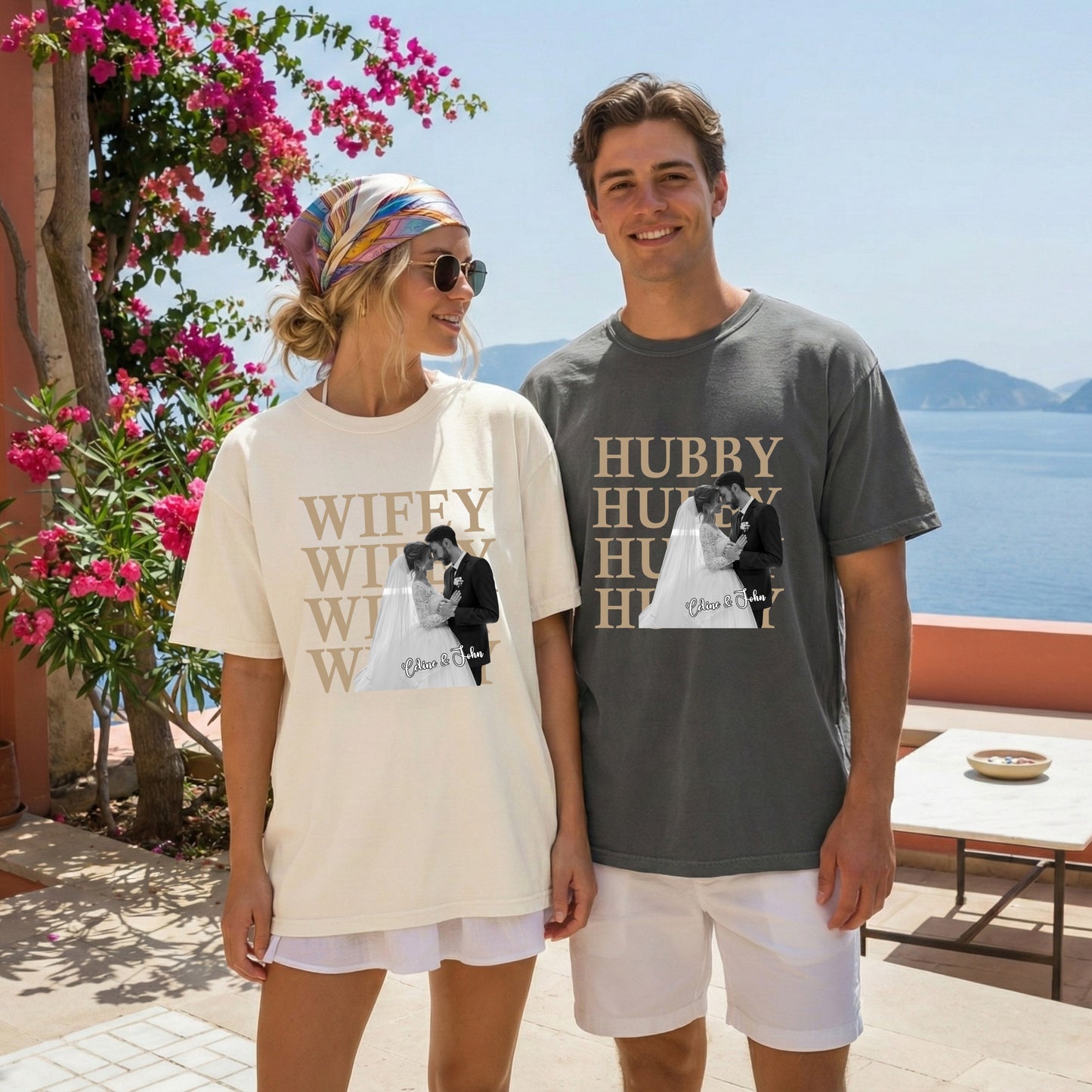 Custom Photo Wifey Hubby Shirt