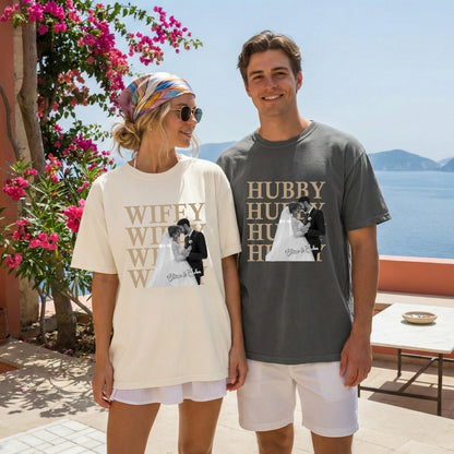 Custom Photo Wifey Hubby Shirt