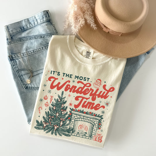 It's The Most Wonderful Time Shirt, Christmas Shirt, Vintage Christmas Shirt, Retro Christmas T-Shirt, Comfort Colors Christmas Time Shirt